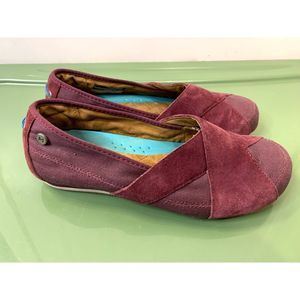 Mozo Sport Burgundy Suede Canvas Comfort Shoes Size 7
